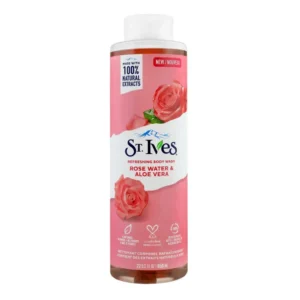 ST Ives Rose Water & Aloe Vera Exfoliating Body Wash 650ml | Hydrating & Refreshing Skin Cleanser | USA