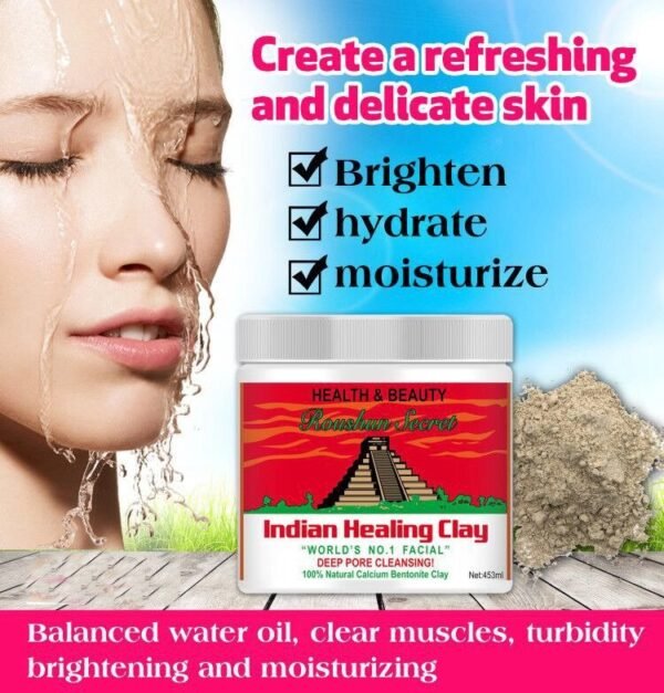 Roushun Health & Beauty Roushun Secret Indian Healing Clay - Natural Detoxifying Clay Mask | P.R.C - Image 4