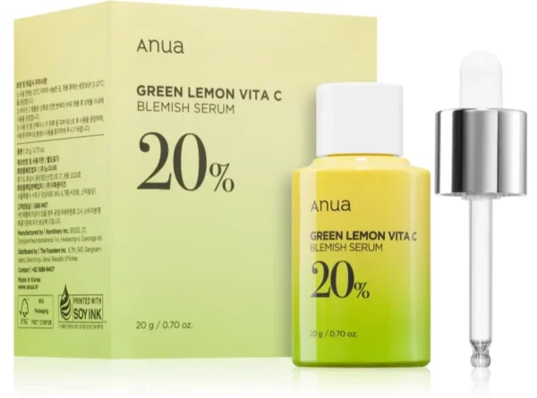 Anua Green Lemon Vita C Blemish Serum 20% | Korea | Brighten & Fade Dark Spots