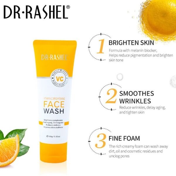 DR RASHEL Vitamin C Brightening Face Wash 100g | P.R.C. | Radiant Skin Daily - Image 2