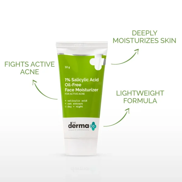 Derma co 1% Salicylic Acid Oil-Free Face Moisturizer 50g | Acne and Oil Control - Image 2
