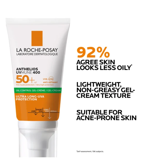 Anthelios UVMUNE 400 Oil Control Gel Cream SPF 50+ 50ml | France | High Protection and Shine-Free Finish - Image 2