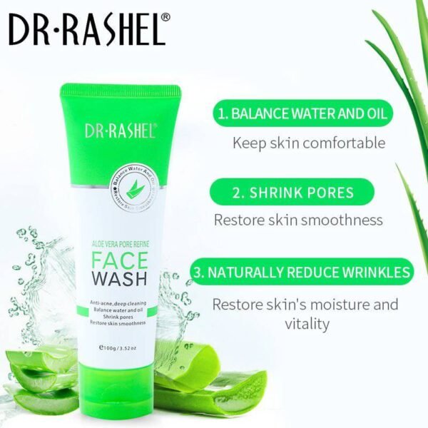 Dr. Rashel Aloe Vera Pore Refine Face Wash 100g | P.R.C. | Cleanse & Minimize Pores - Image 2