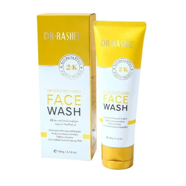 Dr Rashel 24K Gold Anti-Aging Face Wash 100g | Revitalizing & Firming Face Wash for Youthful Skin | P.R.C