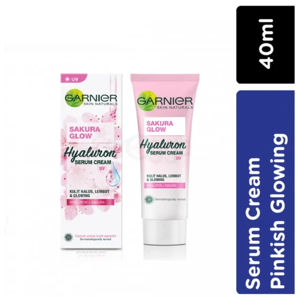 Garnier Sakura Glow Hyaluron Serum Cream UV 40ml | Indunisia | Hydrate & Protect - Image 3