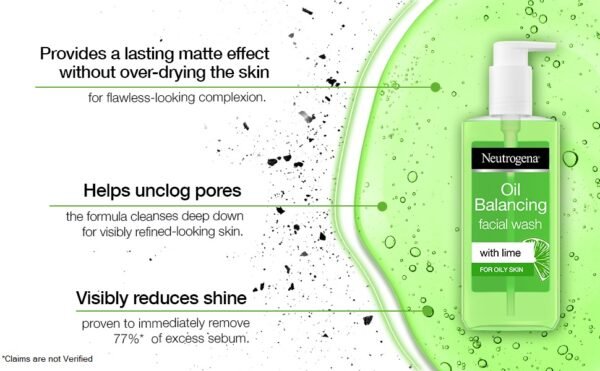 Neutrogena Oil Balancing Facial Wash 200ml | Greece | Control Excess Oil for Matte Skin - Image 3