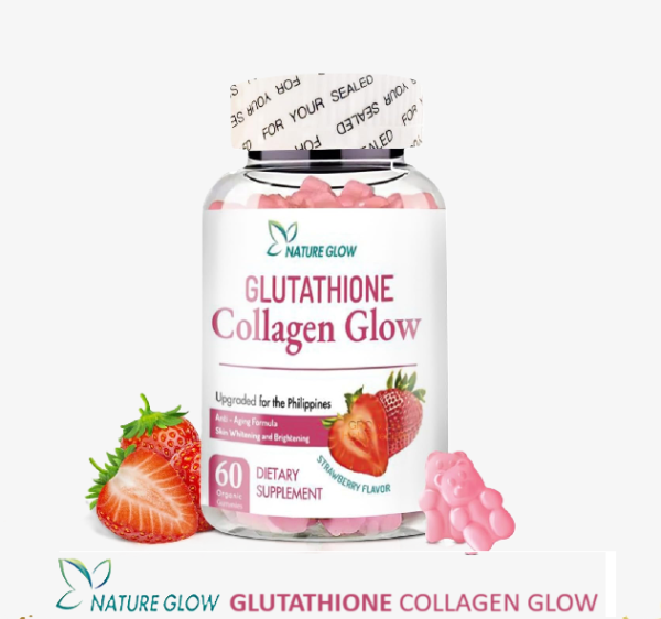 Nature Glow Glutathione Collagen Glow – Strawberry Flavor – 60 Gummies | Skin Brightening & Anti-Aging Supplement | Philippines