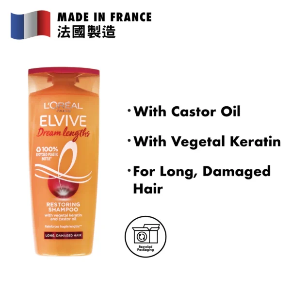 L'Oreal Elvive Dream Length Shampoo - Strengthen & Protect Long Hair 400ml - Image 2