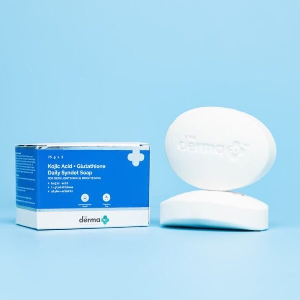 Derma Co Kojic Acid + Glutathione Daily Syndet Soap 75g (Pack of 2) – Brighten and Cleanse Your Skin