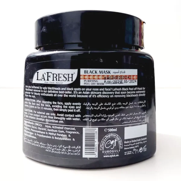 La Fresh Black Face Mask 500ml | Deep Cleansing and Pore Purification | UAE - Image 2