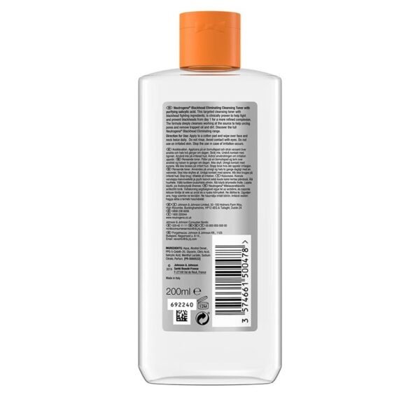 Neutrogena Blackhead Eliminating Cleansing Toner - 0.5% Salicylic Acid for Clearer Skin - Image 2