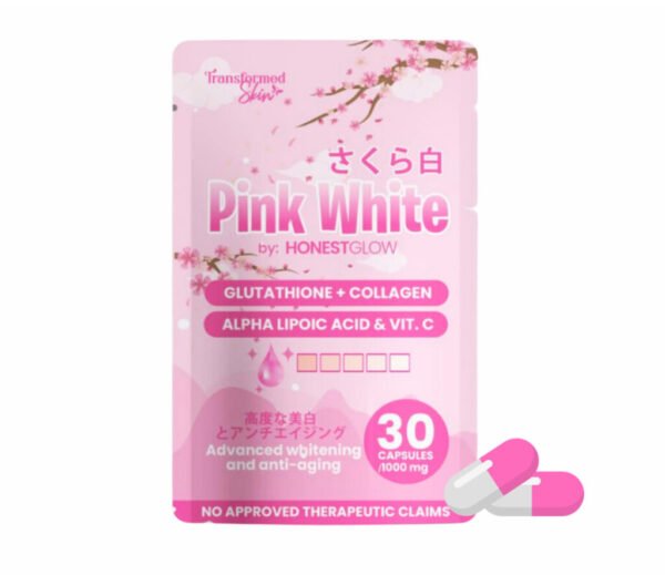Pink White Glutathione + Collagen 30 Capsules | Skin Whitening, Anti-Aging & Collagen Boost | Philippines
