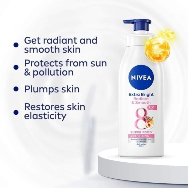 Nivea Extra Bright Radiant & Smooth Super Food 380ml | Thailand | Brighten & Nourish Skin - Image 2